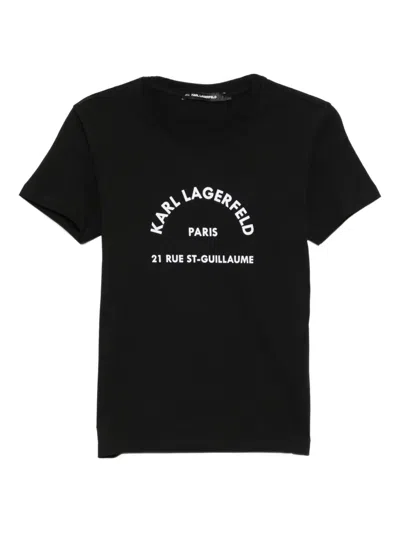 Karl Lagerfeld Rue St-guillaume Glitter T-shirt In Black