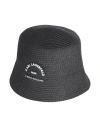 Karl Lagerfeld Rsg Straw Bucket Hat Woman Hat Black Size Onesize Paper Yarn In Black
