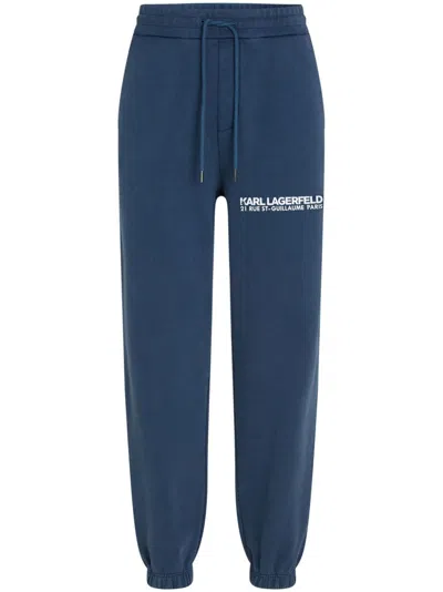 Karl Lagerfeld Rsg Washed Track Pants In Blue