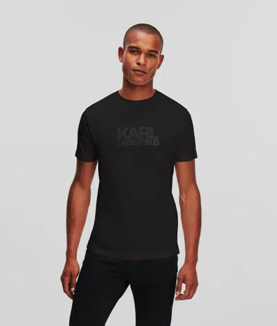 Karl Lagerfeld Rubber Logo T-shirt In Black