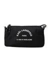 Karl Lagerfeld Rubberised-logo Cross Body Bag In Black