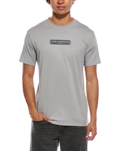 Karl Lagerfeld Rubberized Chest Kl T-shirt In Gray