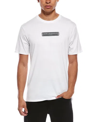 Karl Lagerfeld Rubberized Chest Kl T-shirt In White