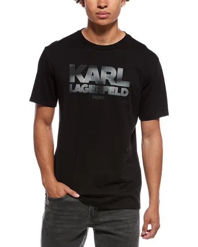 Karl Lagerfeld Rubberized Large Karl T-shirt In Black