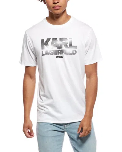 Karl Lagerfeld Rubberized Large Karl T-shirt In White