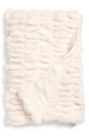 Karl Lagerfeld Ruched Faux Fur Throw Blanket In White