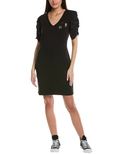 Karl Lagerfeld Ruched Puff Sleeve T-shirt Dress