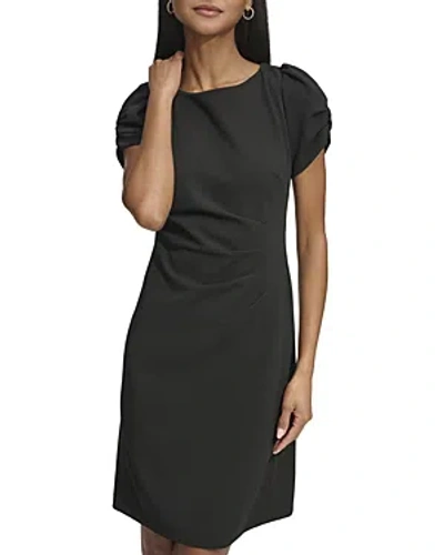 Karl Lagerfeld Ruched Sleeve Sheath Dress In Black