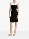 Karl Lagerfeld Ruching-detail Sleeveless Dress In Black