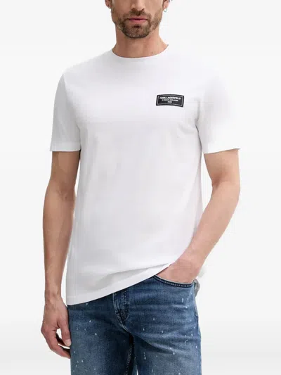 Karl Lagerfeld Rue Saint-guillaume-patch T-shirt In White