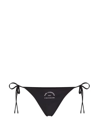 Karl Lagerfeld Rue St-guillaume String Bikini Bottoms In Black