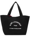 Karl Lagerfeld Rue St-guillaume Canvas Tote Bag In 999