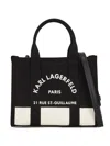 Karl Lagerfeld Rue St-guillaume Canvas Tote Bag In Black