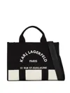 Karl Lagerfeld Rue St-guillaume Canvas Tote Bag In Black