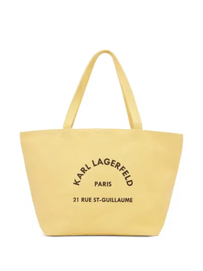 Karl Lagerfeld Rue St-guillaume Canvas Tote Bag In Yellow