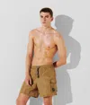 Karl Lagerfeld Rue St-guillaume Cargo Swim Shorts In Brown