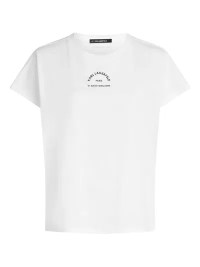 Karl Lagerfeld Rue St-guillaume Design T-shirt In White