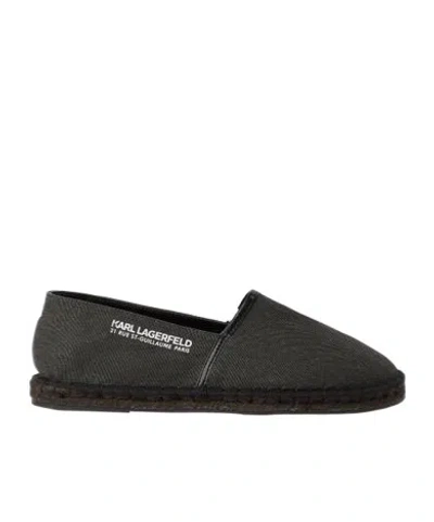 Karl Lagerfeld Rue St-guillaume Kamino Locator Shoes With Linen Soles In Black