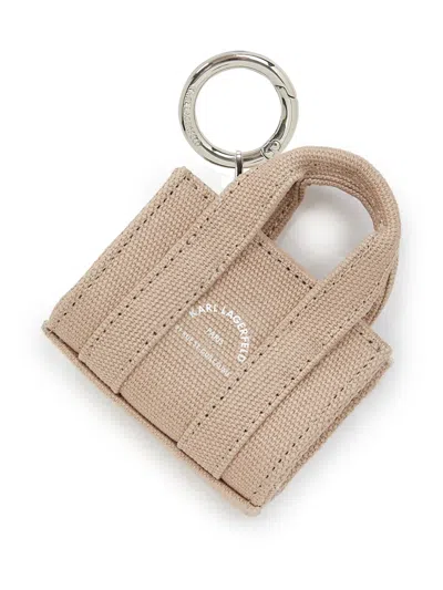 Karl Lagerfeld Rue St-guillaume Keychain In Nude