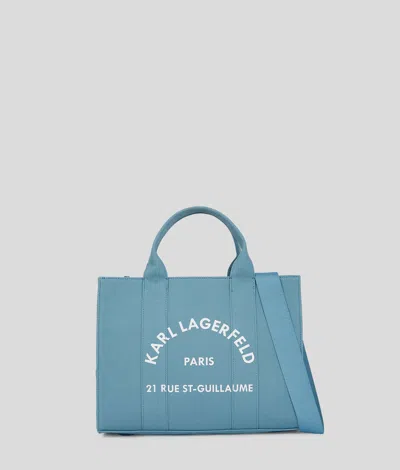 Karl Lagerfeld Rue St-guillaume Medium Square Tote Bag In Blue