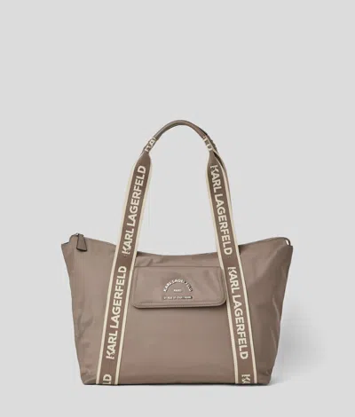 Karl Lagerfeld Rue St-guillaume Metal Large Tote Bag In Gray