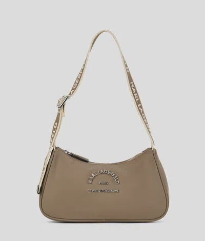 Karl Lagerfeld Rue St-guillaume Metal Logo Shoulder Bag In Gray