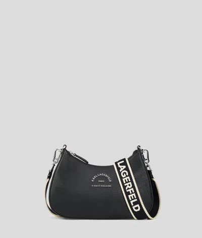 Karl Lagerfeld Rue St-guillaume Metal Shoulder Bag In Black