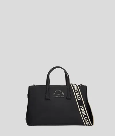 Karl Lagerfeld Rue St-guillaume Metall-satchel-bag In Black