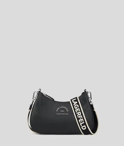 Karl Lagerfeld Rue St-guillaume Metall-schultertasche In Black