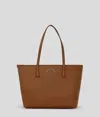 Karl Lagerfeld Rue St-guillaume Metall-tote-bag In Brown