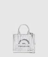 Karl Lagerfeld Rue St-guillaume Mini Metallic Tote Bag In Silver