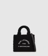 Karl Lagerfeld Rue St-guillaume Mini Shearling Tote Bag In Black