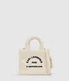 Karl Lagerfeld Rue St-guillaume Mini Shearling Tote Bag In Neutral