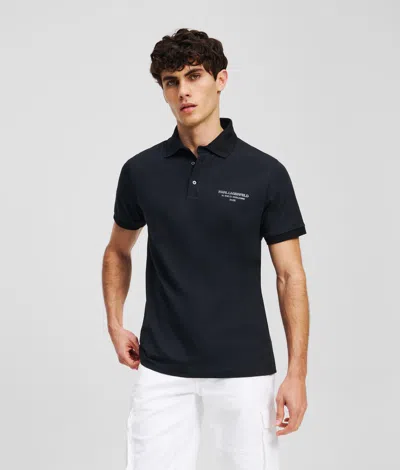 Karl Lagerfeld Rue St-guillaume Polo Shirt In Black
