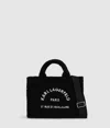 Karl Lagerfeld Rue St-guillaume Shearling Tote Bag In Black