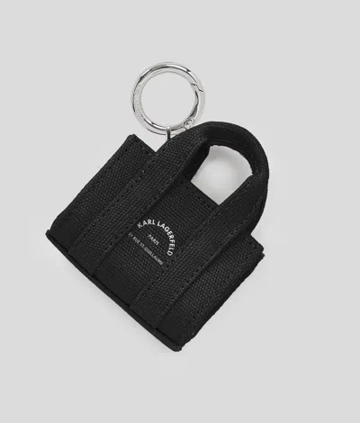 Karl Lagerfeld Rue St-guillaume Shopper Keychain In Black