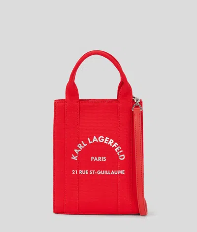 Karl Lagerfeld Rue St-guillaume Square Small Tote Bag In Red