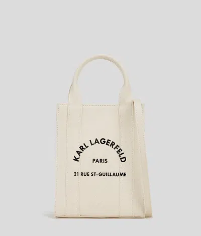 Karl Lagerfeld Rue St-guillaume Square Small Tote Bag In Neutral