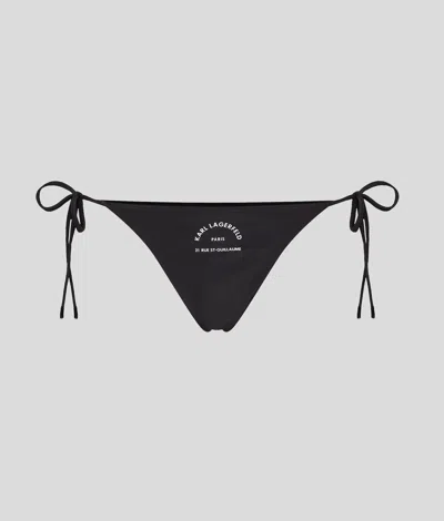 Karl Lagerfeld Rue St-guillaume String Bikini Bottoms In Black