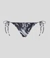 Karl Lagerfeld Rue St-guillaume String Bikini Bottoms In Gray