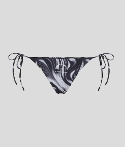 Karl Lagerfeld Rue St-guillaume String Bikini Bottoms In Gray