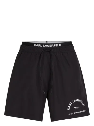 Karl Lagerfeld Rue St-guillaume Swim Shorts In Black