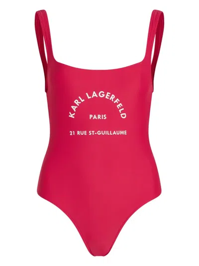 Karl Lagerfeld Rue St-guillaume Swimsuit In Pink