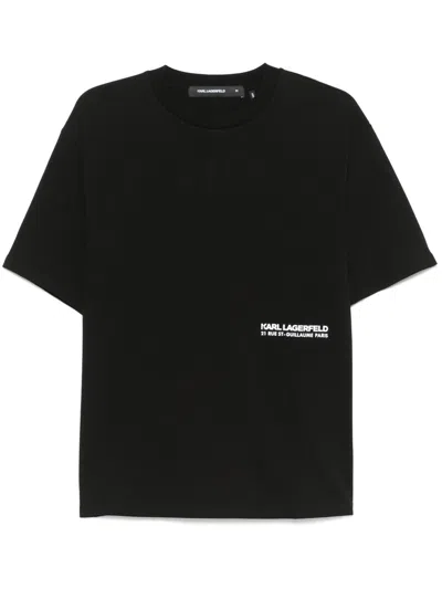 Karl Lagerfeld Rue St-guillaume T-shirt In Black