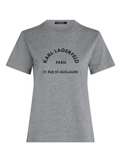 Karl Lagerfeld Rue St-guillaume T-shirt In Grey