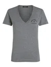 Karl Lagerfeld Rue St-guillaume V-neck T-shirt In Grey