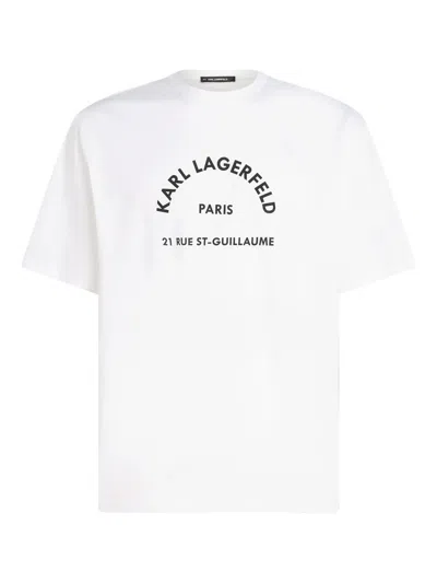 Karl Lagerfeld Rue St-guillaume T-shirt In White