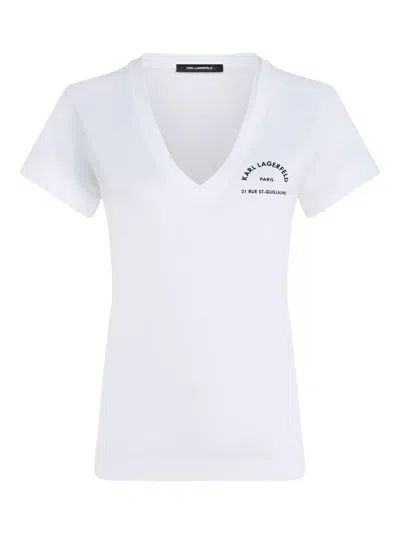 Karl Lagerfeld Rue St-guillaume T-shirt In White