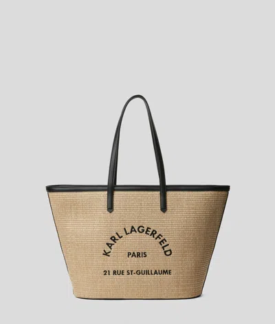Karl Lagerfeld Rue St-guillaume Tote-bag Aus Bast In Brown