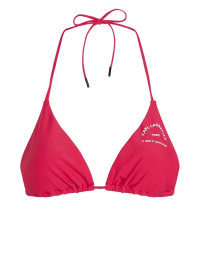Karl Lagerfeld Rue St-guillaume Triangle Bikini Top In Pink